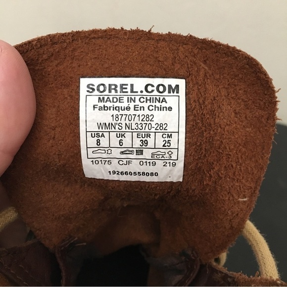 Sorel Joan of Arctic Burro (Brown) Leather Wedge Mid High Bootie Lace Up Boot - Picture 8 of 8